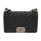CHANEL シャネル ボーイシャネル チェーンショルダー 20cm ブラック A67085 レディース ラムスキン ショルダーバッグ ABランク 中古 銀蔵