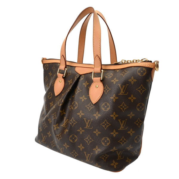 LOUIS VUITTON ルイヴィトン モノグラム パレルモ PM 2WAY ブラウン M40145 レディース モノグラムキャンバス ハンドバッグ Bランク 中古 銀蔵