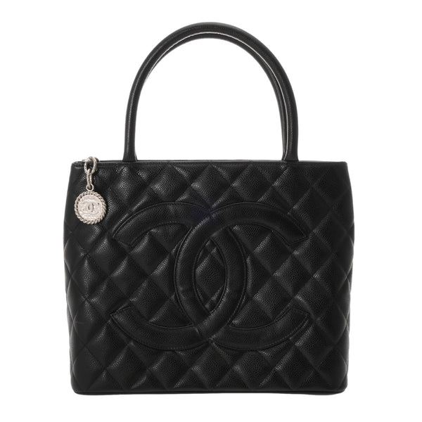 CHANEL シャネル 復刻トート ブラック A01804 レディース キャビアスキン トートバッグ ABランク 中古 銀蔵