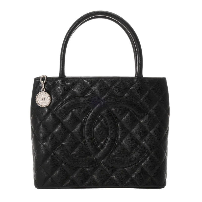 CHANEL シャネル 復刻トート ブラック A01804 レディース キャビアスキン トートバッグ ABランク 中古 銀蔵