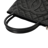 CHANEL シャネル 復刻トート ブラック A01804 レディース キャビアスキン トートバッグ ABランク 中古 銀蔵