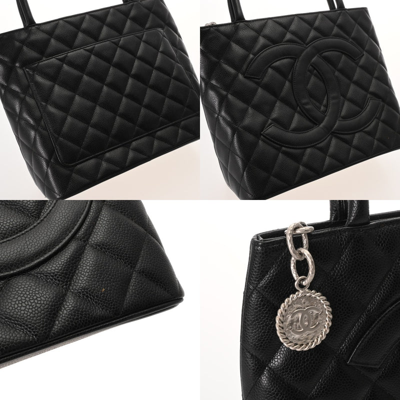 CHANEL シャネル 復刻トート ブラック A01804 レディース キャビアスキン トートバッグ ABランク 中古 銀蔵