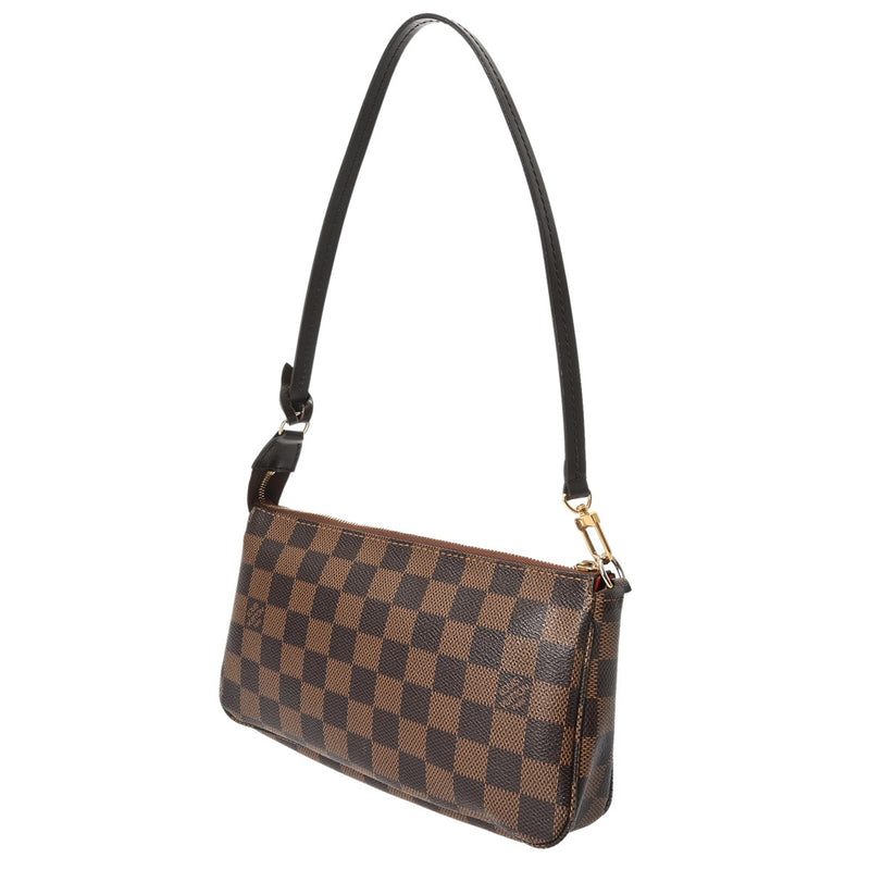 LOUIS VUITTON ルイヴィトン ダミエ ミニ ポシェット アクセソワール 新型 ブラウン N41206 レディース ダミエキャンバス アクセサリーポーチ ABランク 中古 銀蔵