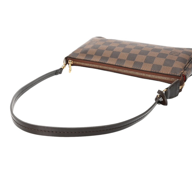 LOUIS VUITTON ルイヴィトン ダミエ ミニ ポシェット アクセソワール 新型 ブラウン N41206 レディース ダミエキャンバス アクセサリーポーチ ABランク 中古 銀蔵