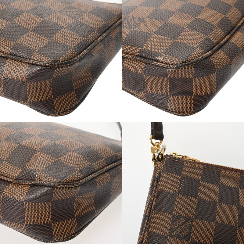 LOUIS VUITTON ルイヴィトン ダミエ ミニ ポシェット アクセソワール 新型 ブラウン N41206 レディース ダミエキャンバス アクセサリーポーチ ABランク 中古 銀蔵