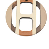 HERMES エルメス Hエキップ ペンダント ホワイト/ブラウン/ベージュ レディース バッファローホーン ネックレス Aランク 中古 銀蔵