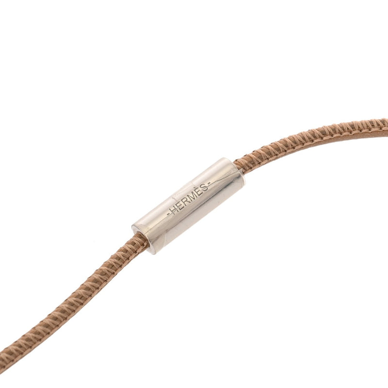 HERMES エルメス Hエキップ ペンダント ホワイト/ブラウン/ベージュ レディース バッファローホーン ネックレス Aランク 中古 銀蔵