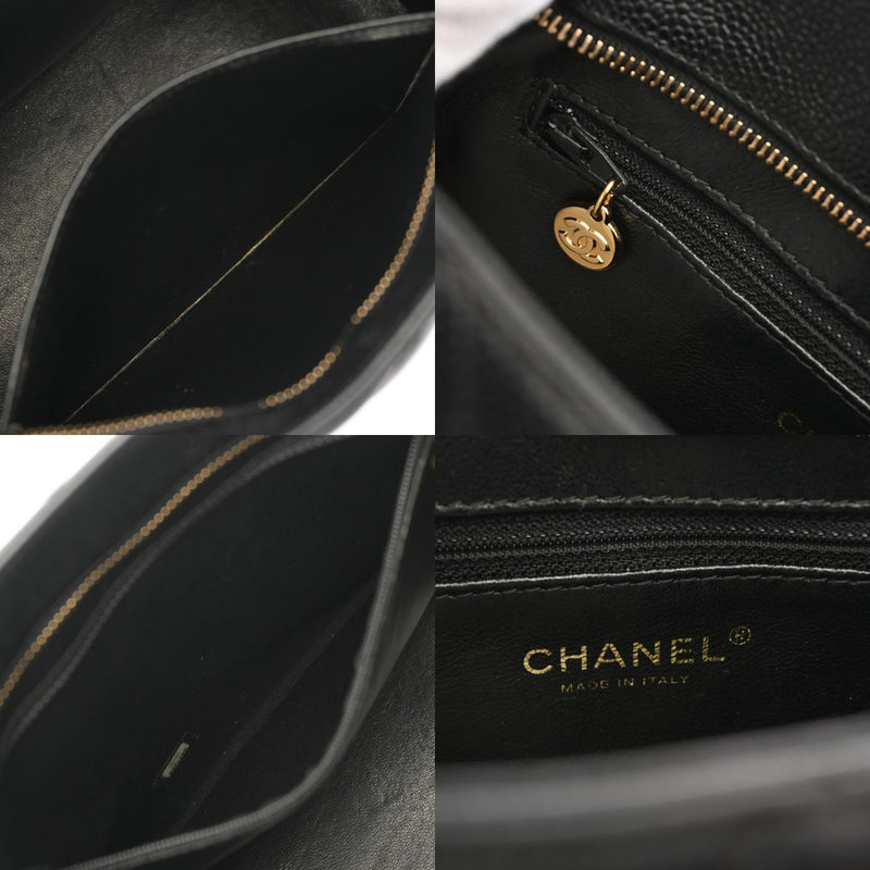 CHANEL シャネル 復刻トート ブラック A01804 レディース キャビアスキン トートバッグ ABランク 中古 銀蔵