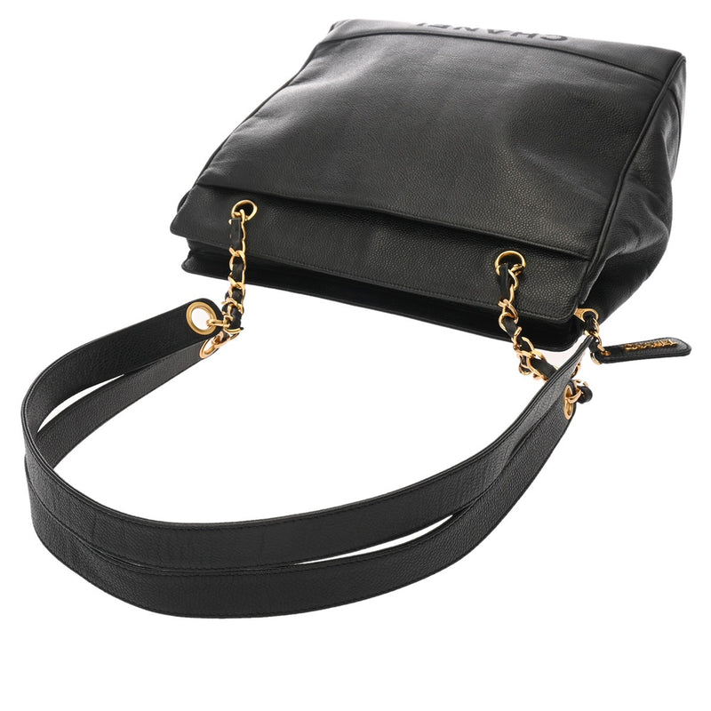 CHANEL シャネル チェーントート ブラック レディース キャビアスキン トートバッグ ABランク 中古 銀蔵
