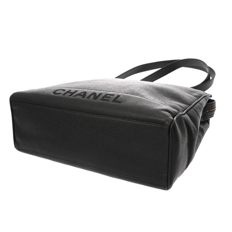 CHANEL シャネル チェーントート ブラック レディース キャビアスキン トートバッグ ABランク 中古 銀蔵