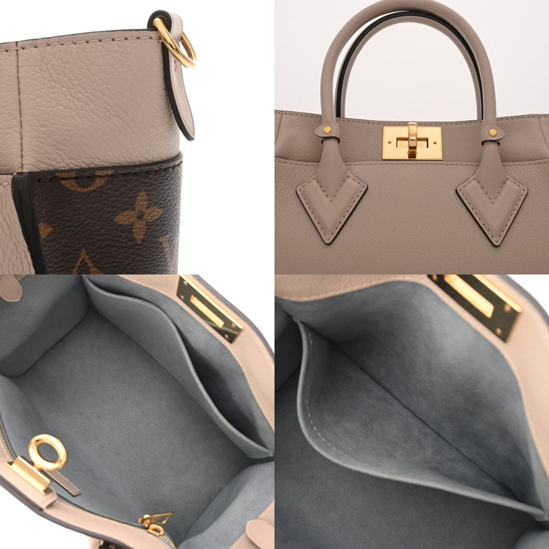 LOUIS VUITTON ルイヴィトン モノグラム オンマイサイド PM グレージュ M57729 レディース モノグラムキャンバス カーフ 2WAYバッグ Aランク 中古 銀蔵
