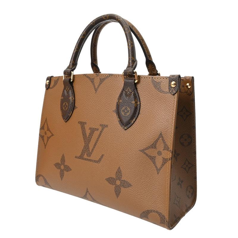 LOUIS VUITTON ルイヴィトン モノグラムリバース オンザゴー PM ブラウン M46373 レディース モノグラムキャンバス ハンドバッグ 未使用 銀蔵