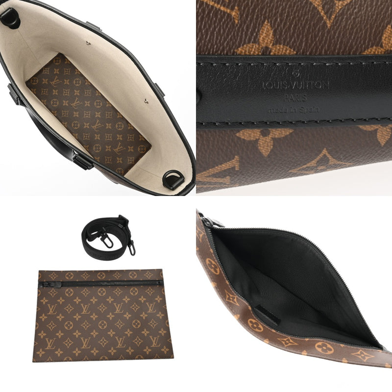 LOUIS VUITTON ルイヴィトン モノグラム マカサー ウィークエンド トート PM 2WAY ブラウン/ノワール M45734 メンズ モノグラムマカサー トートバッグ 新同 中古 銀蔵