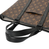 LOUIS VUITTON ルイヴィトン モノグラム マカサー ウィークエンド トート PM 2WAY ブラウン/ノワール M45734 メンズ モノグラムマカサー トートバッグ 新同 中古 銀蔵