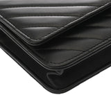 CHANEL シャネル Vステッチ チェーンウォレット ブラック A80982 レディース ラムスキン ショルダーバッグ Aランク 中古 銀蔵