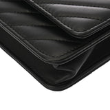CHANEL シャネル Vステッチ チェーンウォレット ブラック A80982 レディース ラムスキン ショルダーバッグ Aランク 中古 銀蔵