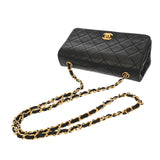 CHANEL シャネル マトラッセ チェーンショルダー 19cm ブラック レディース ラムスキン ショルダーバッグ ABランク 中古 銀蔵