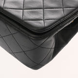 CHANEL シャネル マトラッセ チェーンショルダー 19cm ブラック レディース ラムスキン ショルダーバッグ ABランク 中古 銀蔵
