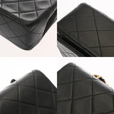 CHANEL シャネル マトラッセ チェーンショルダー 19cm ブラック レディース ラムスキン ショルダーバッグ ABランク 中古 銀蔵