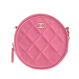 CHANEL シャネル ミニクラシック チェーンショルダー ピンク AP0245 ユニセックス キャビアスキン ショルダーバッグ Aランク 中古 銀蔵