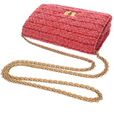 CHANEL シャネル チェーンウォレット レッド レディース ツイード ショルダーバッグ Aランク 中古 銀蔵