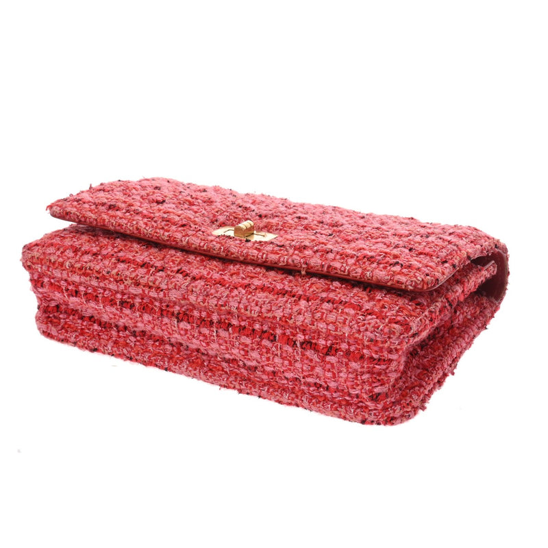 CHANEL シャネル チェーンウォレット レッド レディース ツイード ショルダーバッグ Aランク 中古 銀蔵