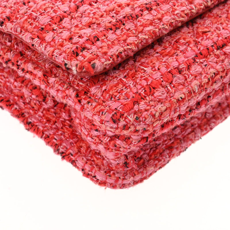 CHANEL シャネル チェーンウォレット レッド レディース ツイード ショルダーバッグ Aランク 中古 銀蔵