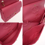 CHANEL シャネル マトラッセ チェーンショルダー 25cm Wフラップ ピンク A01112 レディース キャビアスキン ショルダーバッグ Aランク 中古 銀蔵