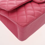 CHANEL シャネル マトラッセ チェーンショルダー 25cm Wフラップ ピンク A01112 レディース キャビアスキン ショルダーバッグ Aランク 中古 銀蔵