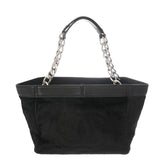 CHANEL シャネル チェーントート ブラック レディース ハラコ レザー トートバッグ ABランク 中古 銀蔵