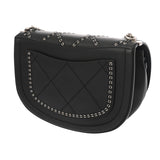 CHANEL シャネル ラウンドミニ フラップバッグ ココアイレット ブラック レディース カーフ ショルダーバッグ Aランク 中古 銀蔵