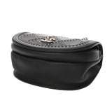 CHANEL シャネル ラウンドミニ フラップバッグ ココアイレット ブラック レディース カーフ ショルダーバッグ Aランク 中古 銀蔵