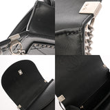 CHANEL シャネル ラウンドミニ フラップバッグ ココアイレット ブラック レディース カーフ ショルダーバッグ Aランク 中古 銀蔵