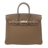 HERMES エルメス バーキン 25 エトゥープ W刻印(2024年頃) レディース トゴ ハンドバッグ 未使用 銀蔵