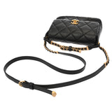 CHANEL シャネル マトラッセ スモールフラップバッグ ブラック レディース ラムスキン ショルダーバッグ ABランク 中古 銀蔵