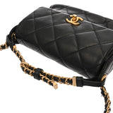 CHANEL シャネル マトラッセ スモールフラップバッグ ブラック レディース ラムスキン ショルダーバッグ ABランク 中古 銀蔵