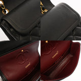 CHANEL シャネル マトラッセ チェーンショルダー 25cm Wフラップ ブラック A01112 レディース ラムスキン ショルダーバッグ ABランク 中古 銀蔵
