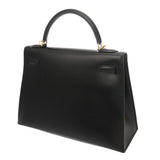HERMES エルメス ケリー 32 外縫い ブラック D刻印(2019年頃) レディース ボックスカーフ 2WAYバッグ ABランク 中古 銀蔵
