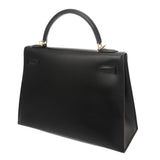HERMES エルメス ケリー 32 外縫い ブラック D刻印(2019年頃) レディース ボックスカーフ 2WAYバッグ ABランク 中古 銀蔵