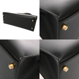 HERMES エルメス ケリー 32 外縫い ブラック D刻印(2019年頃) レディース ボックスカーフ 2WAYバッグ ABランク 中古 銀蔵
