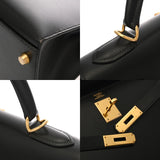 HERMES エルメス ケリー 32 外縫い ブラック D刻印(2019年頃) レディース ボックスカーフ 2WAYバッグ ABランク 中古 銀蔵