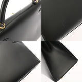 HERMES エルメス ケリー 32 外縫い ブラック D刻印(2019年頃) レディース ボックスカーフ 2WAYバッグ ABランク 中古 銀蔵