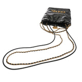 CHANEL シャネル シャネル 22 ミニ ハンドバッグ ブラック AS3980 レディース シャイニーカーフ 2WAYバッグ Aランク 中古 銀蔵