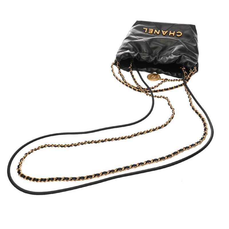 CHANEL シャネル シャネル 22 ミニ ハンドバッグ ブラック AS3980 レディース シャイニーカーフ 2WAYバッグ Aランク 中古 銀蔵