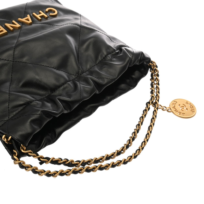 CHANEL シャネル シャネル 22 ミニ ハンドバッグ ブラック AS3980 レディース シャイニーカーフ 2WAYバッグ Aランク 中古 銀蔵