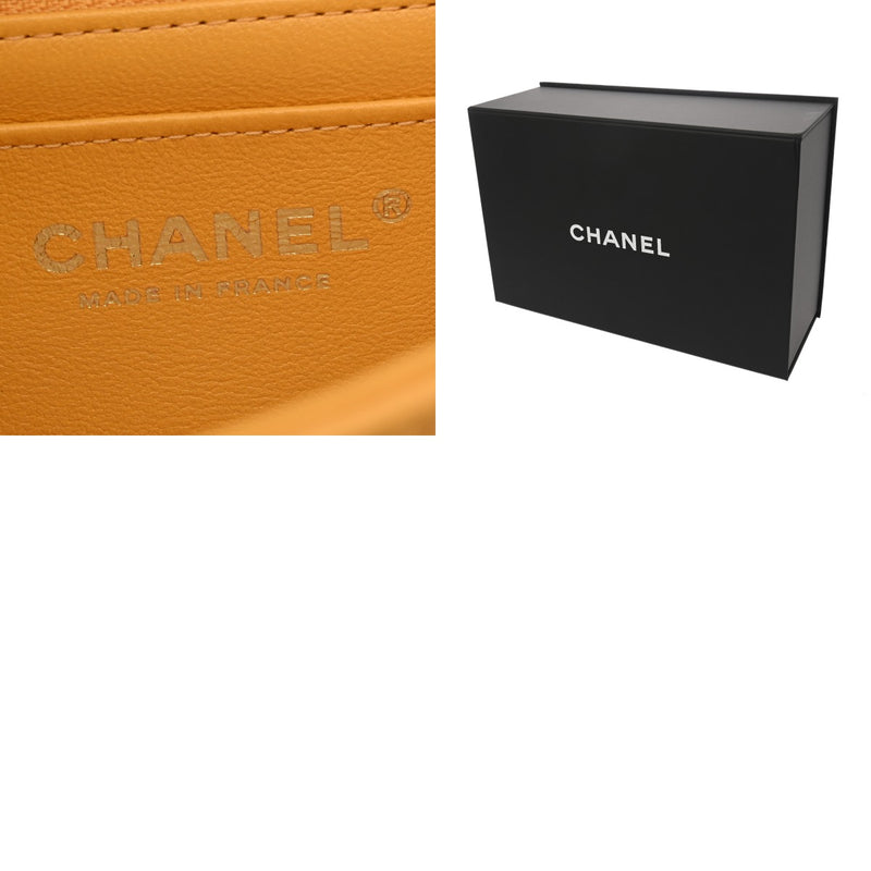 CHANEL シャネル マトラッセ トップハンドル ミニフラップバッグ 20cm イエロー AS2431 レディース ラムスキン ショルダーバッグ 新同 中古 銀蔵