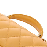 CHANEL シャネル マトラッセ トップハンドル ミニフラップバッグ 20cm イエロー AS2431 レディース ラムスキン ショルダーバッグ 新同 中古 銀蔵