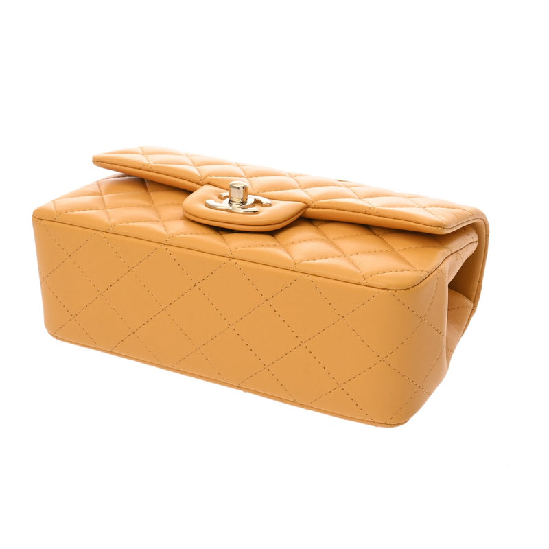 CHANEL シャネル マトラッセ トップハンドル ミニフラップバッグ 20cm イエロー AS2431 レディース ラムスキン ショルダーバッグ 新同 中古 銀蔵