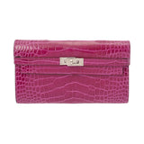 HERMES エルメス ケリーウォレット ローズジェヘラザード D刻印(2019年頃) レディース アリゲーターリセ 長財布 新同 中古 銀蔵