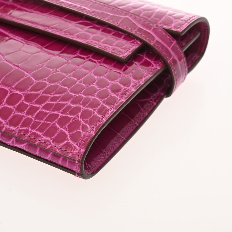 HERMES エルメス ケリーウォレット ローズジェヘラザード D刻印(2019年頃) レディース アリゲーターリセ 長財布 新同 中古 銀蔵